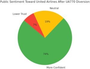 Public sentiment chart for united airlines flight ua770 emergency diversion showing trust levels after the incident