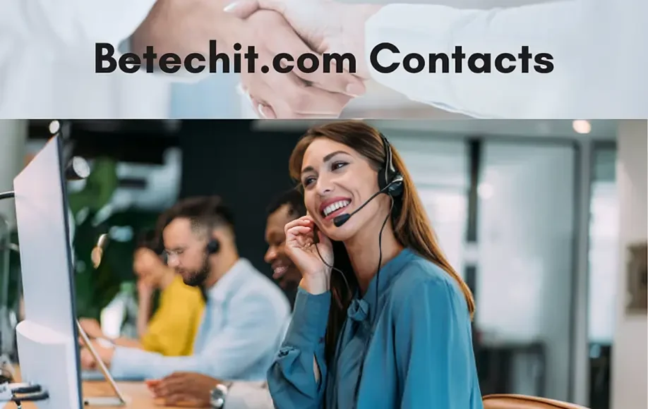 Betechit.com contacts team with smiling female support agent wearing a headset in a modern call center environment.