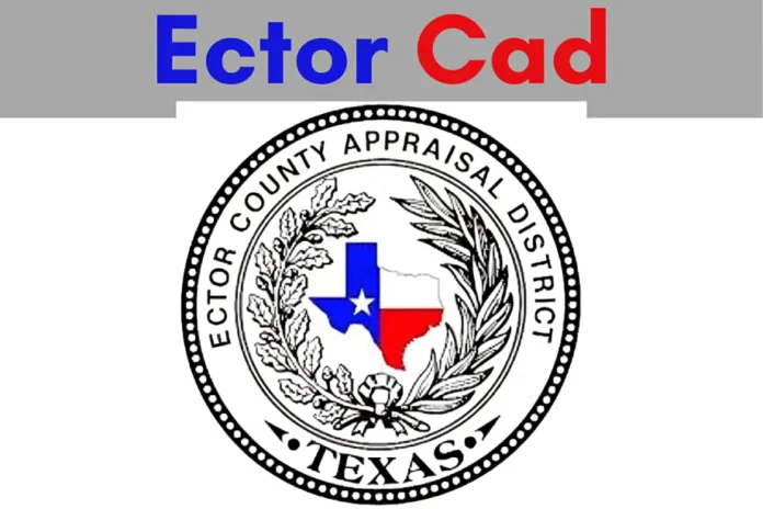 Official seal of Ector County Appraisal District in Texas, representing Ector Cad property assessments and tax appraisals.