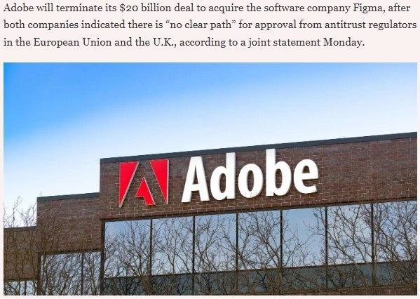 The U.K.’s competition watchdog said Adobe failed to propose remedies for regulatory concerns.