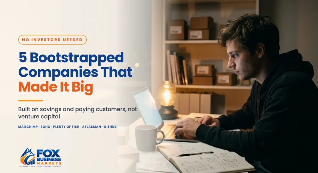 Bootstrapped companies featured image with a founder working late at a home office desk