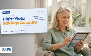 High-Yield Savings Account: How It Works and Is It Worth It? High-yield savings account: woman comparing savings rates on a tablet in a sunny living room armchair