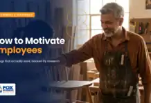 How to Motivate Employees: What Actually Works How to motivate employees featured image showing a workshop owner encouraging a young employee after she finished a handmade chair