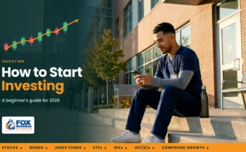 How to Start Investing in the US: A Beginner’s Guide for 2026 How to start investing: young nurse in scrubs checking an investing account on his phone outside a hospital