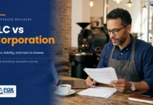 LLC vs Corporation: Key Differences and How to Choose Coffee roastery co-founder reviewing business formation documents, illustrating the LLC vs corporation decision