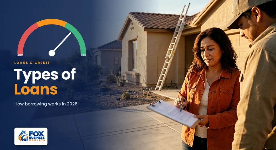 Types of Loans: How Borrowing Works and Which Loan Fits You Types of loans: homeowner reviewing a roof repair estimate with a contractor outside her house